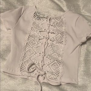 Cute lace back shirt